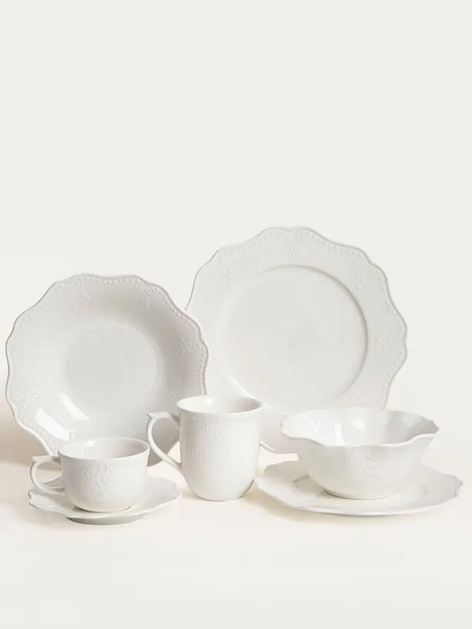 Talerz VISTAL porcelanowy deserowy biały 21 cm