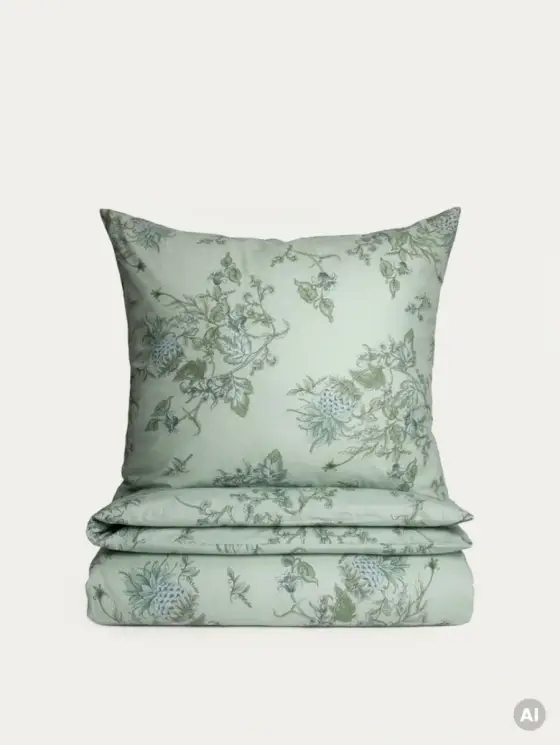 Pościel FLORAL PAISLEY bawełniana w niebieskie kwiaty 220x200 + 2*70x80 cm