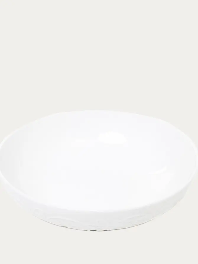 Talerz SYLIA porcelanowy głęboki biały z ornamentem 20 cm
