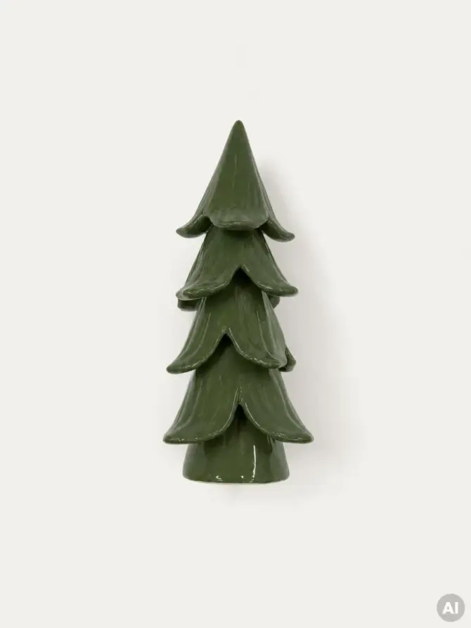 Dekoracja FROZA choinka ceramiczna zielona 11x11x22,5 cm
