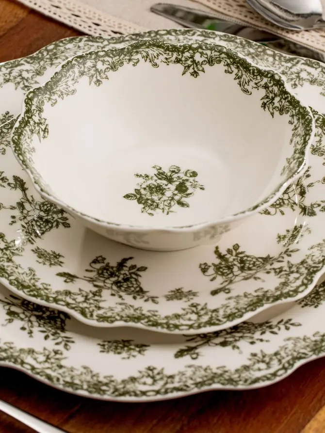 Miska LOURRY porcelanowa zielona 14 cm