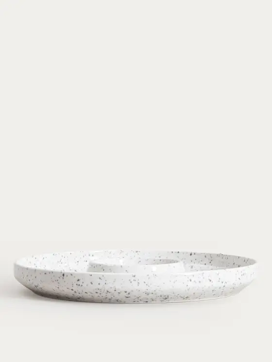 Naczynie do serwowania CAVIANO ceramiczne nakrapiane 33x4 cm