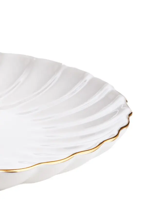 Talerz MELIDA porcelanowy obiadowy ze złotą obwódką 27 cm