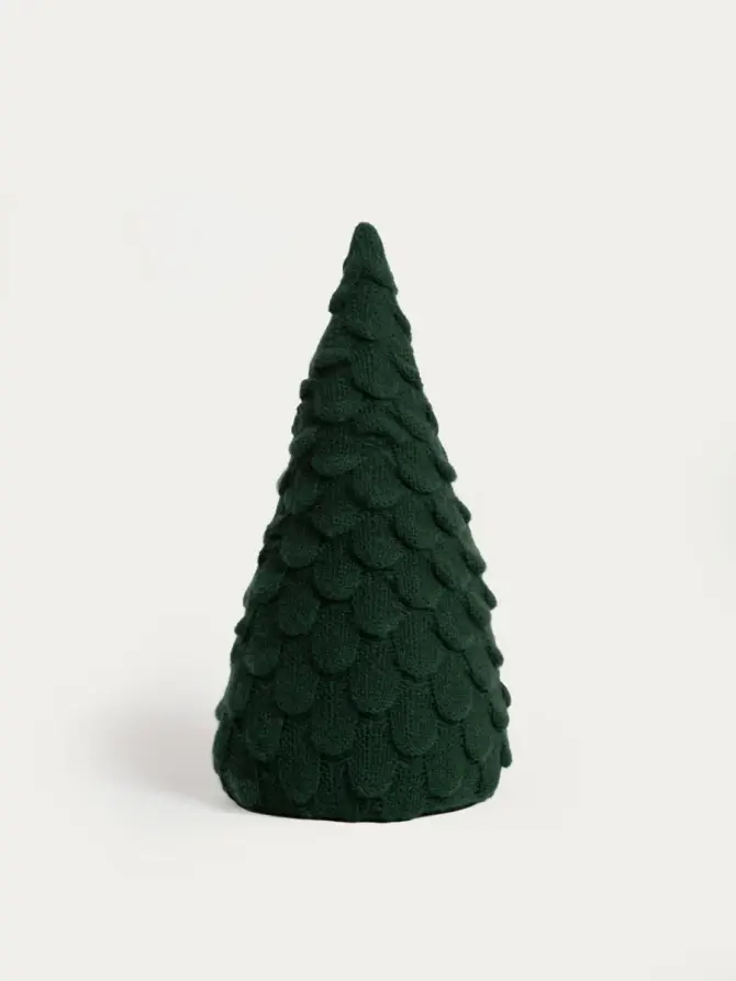 Dekoracja TREELY choinka materiałowa zielona 15x15x35 cm