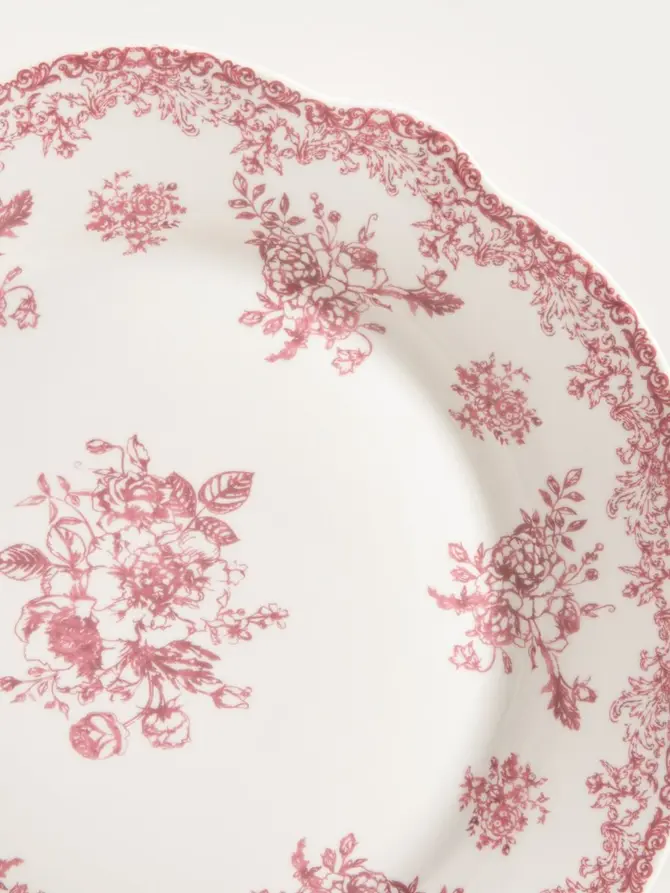 Talerz LOURRY porcelanowy obiadowy czerwony 27 cm