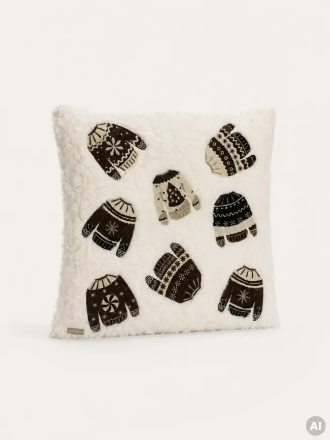 Poszewka CAMBRIE w zimowe sweterki 45x45 cm
