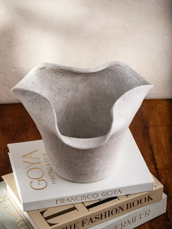 Wazon TAVERO szeroki cementowy 25x22x16 cm