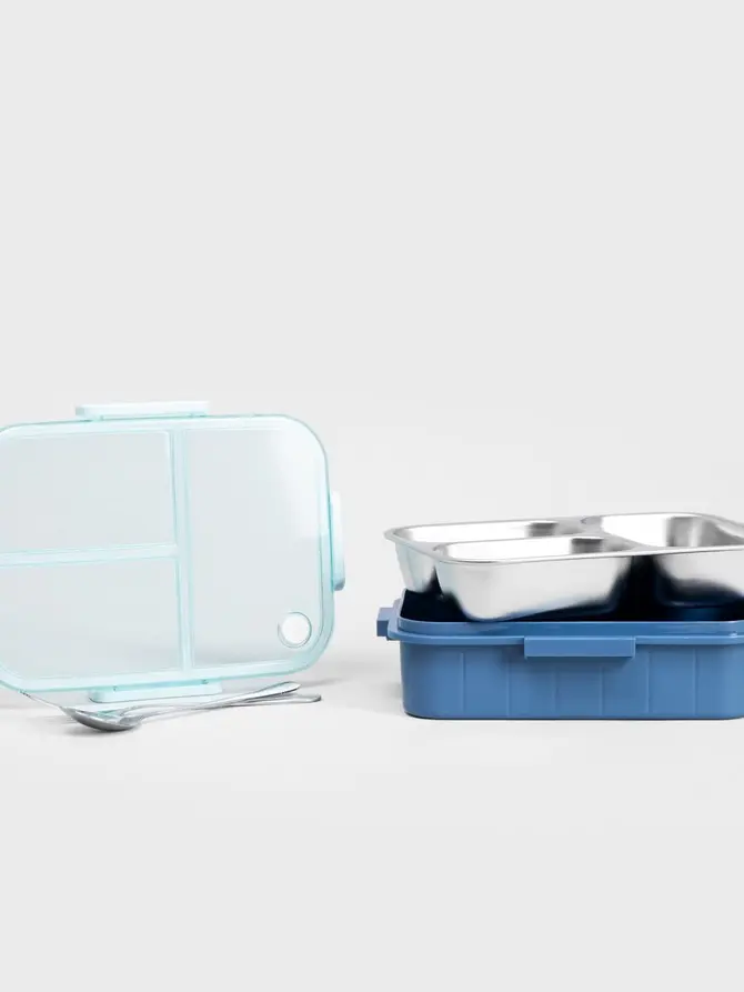 Lunchbox B2 DELVOR 3 elementy niebieski 0,75l