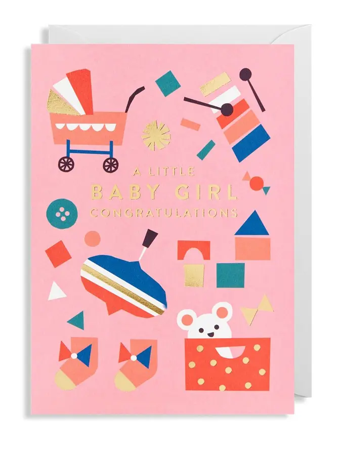 Kartka BABY GIRL okolicznościowa 
