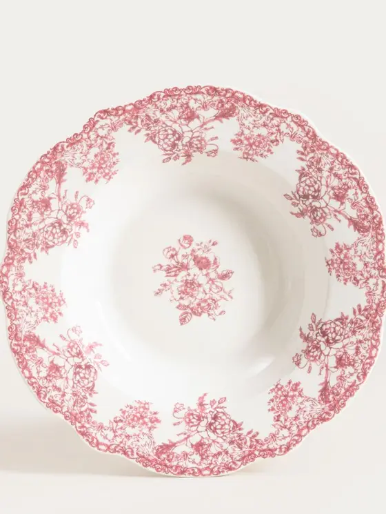 Talerz LOURRY porcelanowy głęboki czerwony 22 cm