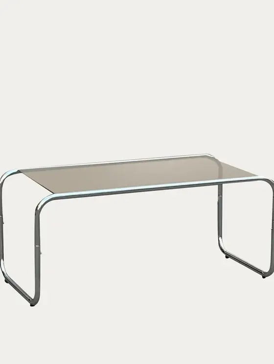 Stolik kawowy VELLUTO chromowany szklany miodowy 80x40x36 cm
