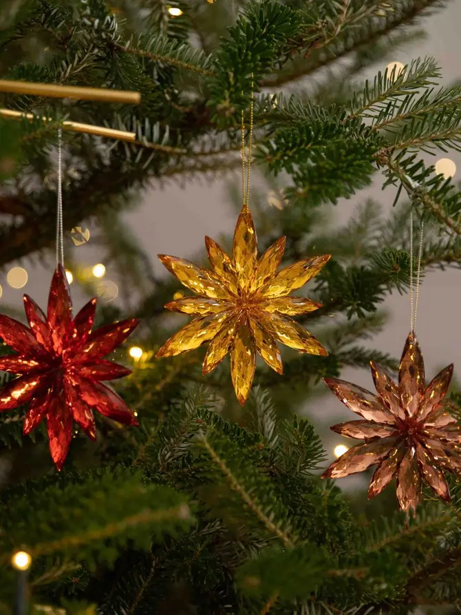 Zawieszka ASTRE różowa śnieżynka 12 cm