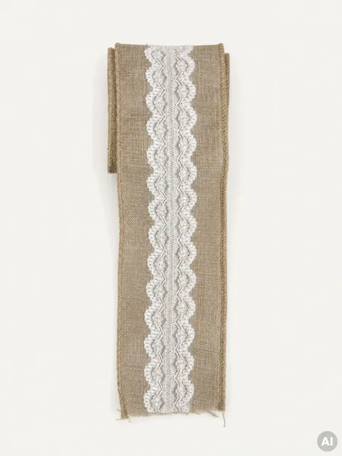 Wstążka BOWE z koronką 6,3x250 cm