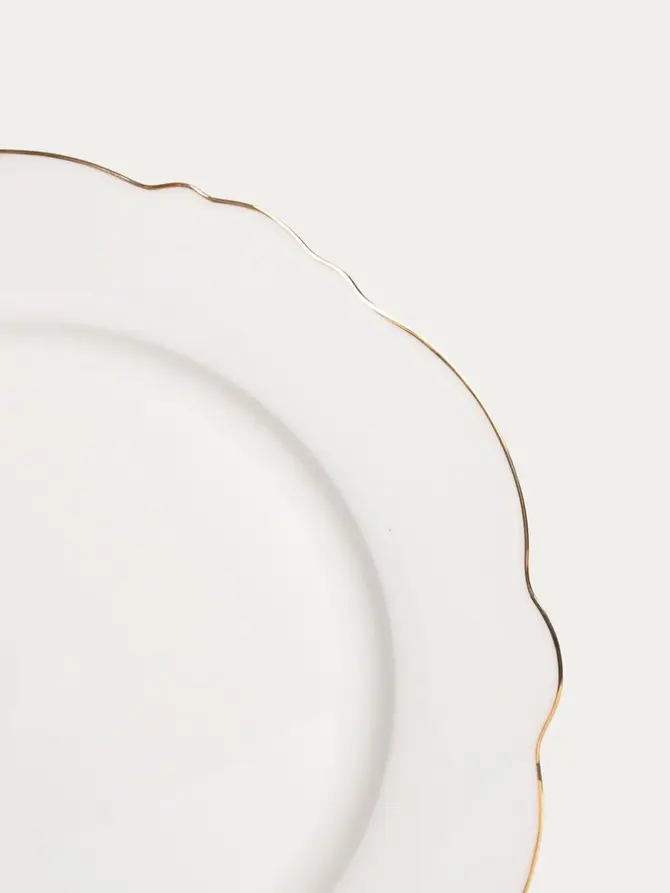 Talerz ELORIA porcelanowy obiadowy ze złotym rantem 27 cm