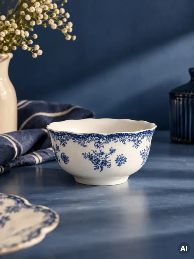 Miska LOURRY porcelanowa granatowa, 0,45 l 14 cm