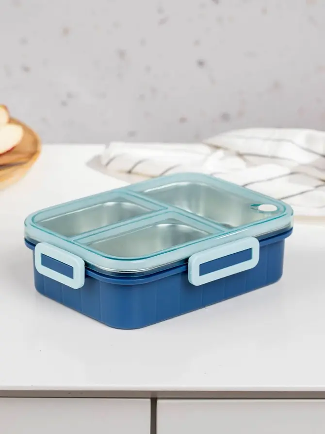 Lunchbox B2 DELVOR 3 elementy niebieski 0,75l