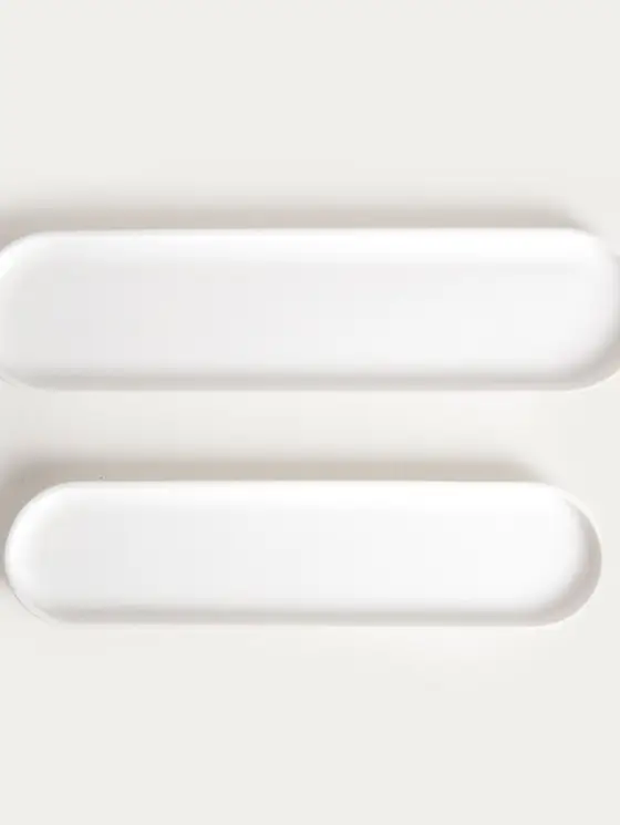 Zestaw półmisków BERGO porcelanowych białych 41x10,5 cm, 36x9 cm 2 szt.