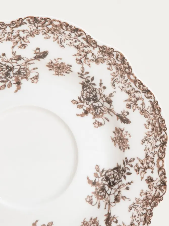 Filiżanka ze spodkiem LOURRY porcelanowa brązowa 0,2 l