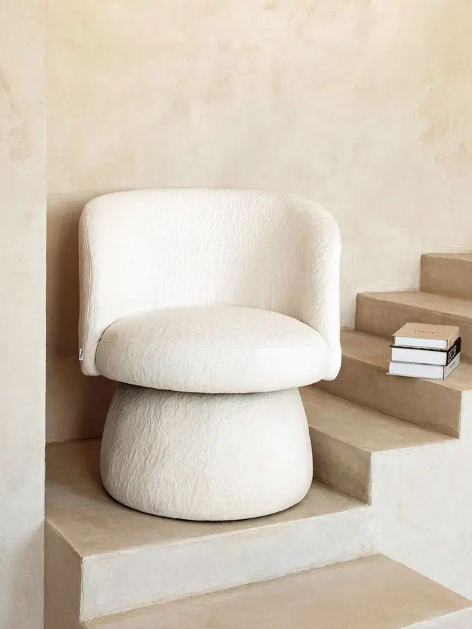 Fotel CONFORT obrotowy ecru 70x75,5x80 cm