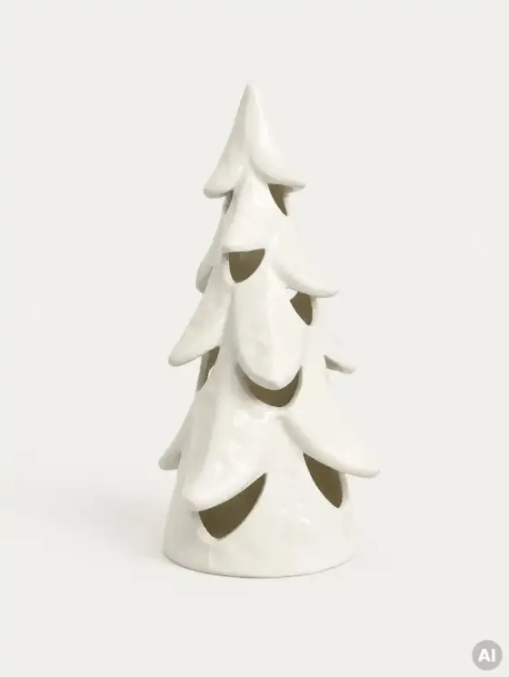 Dekoracja stojąca KANIA choinka ceramiczna LED 11,4x11x20,8 cm