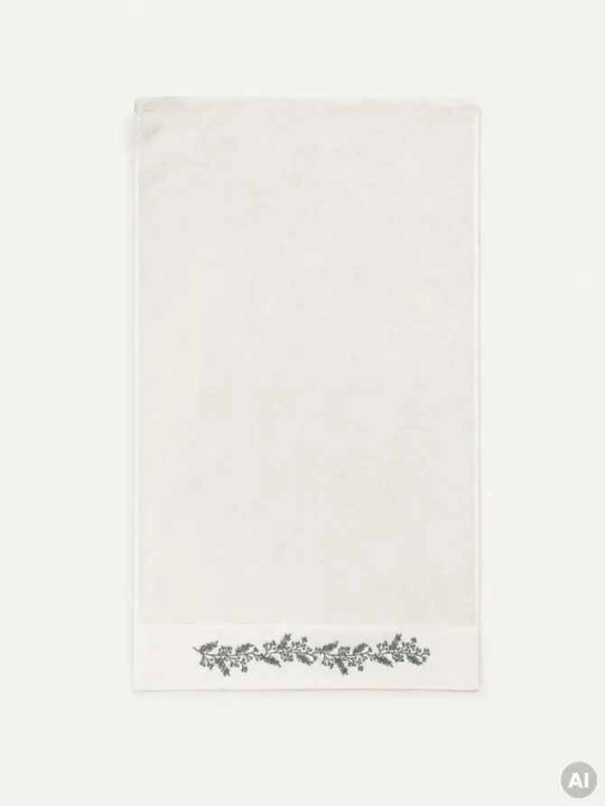 Ręcznik LIORIA z ozdobnym pistacjowym haftem 50x90 cm