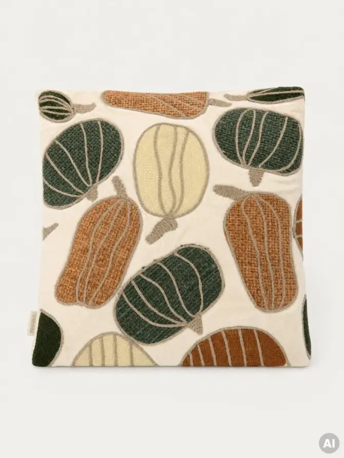 Poszewka CYNTHIA w wyszywane strukturalne dynie 45x45 cm
