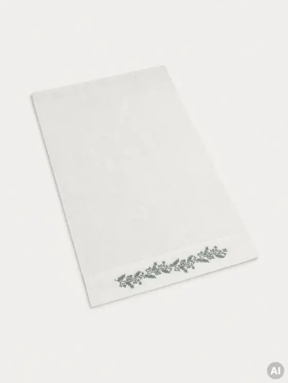 Ręcznik LIORIA z ozdobnym pistacjowym haftem 50x90 cm