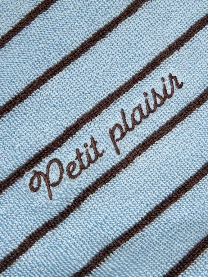 Szlafrok MON PARIS niebieski w brązowe paski L/XL