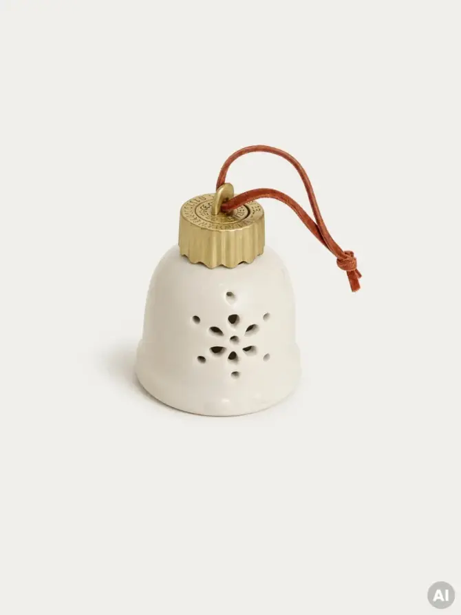 Zestaw zawieszek LED ELVYN ceramiczne dzwonki 6x7,5 cm 2 szt.