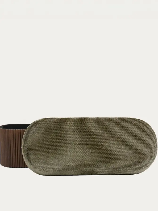 Pufa MAVERO ze schowkiem oliwkowa 110x45x46 cm