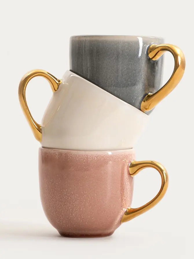 Kubek VINESS niebieski ze złotym uchem 0,4 l