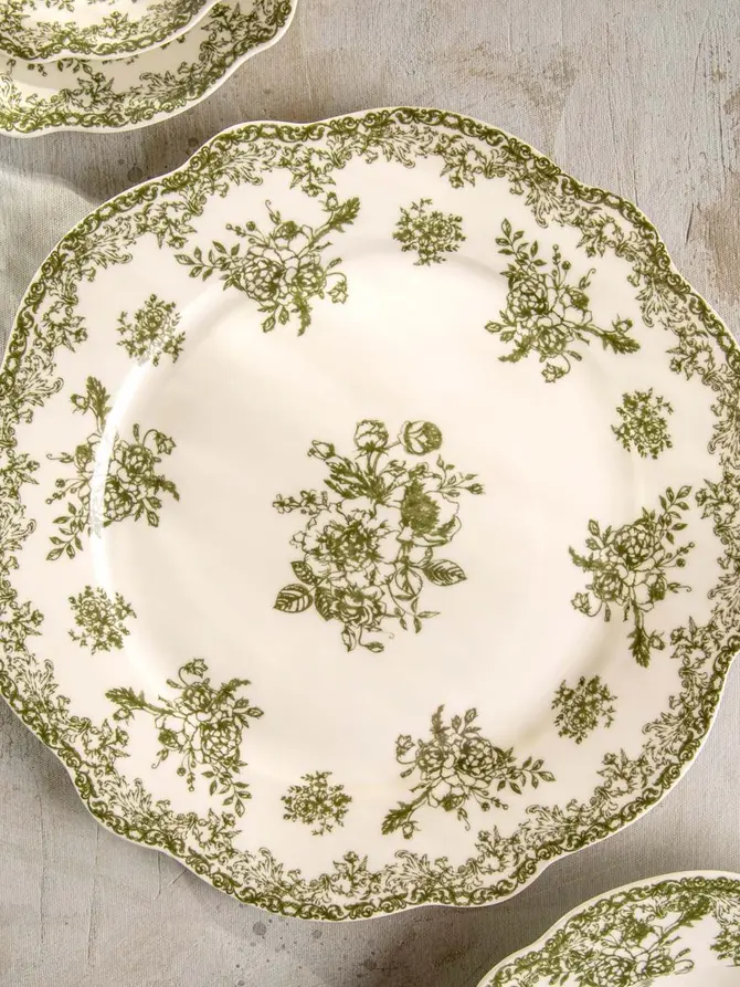 Talerz LOURRY porcelanowy obiadowy zielony 27 cm