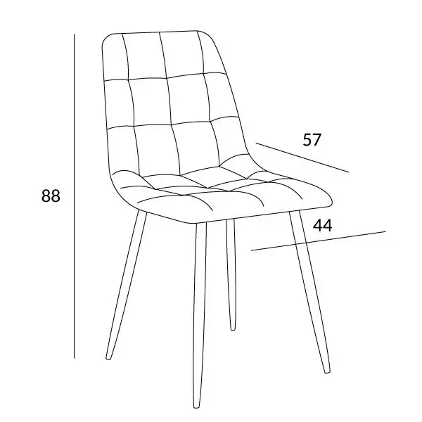 Krzesło CHIC welurowe różowe 44x57x88 cm