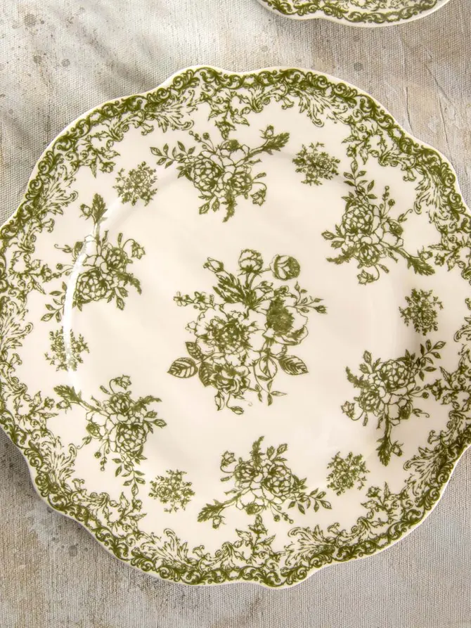 Talerz LOURRY porcelanowy deserowy zielony 19 cm