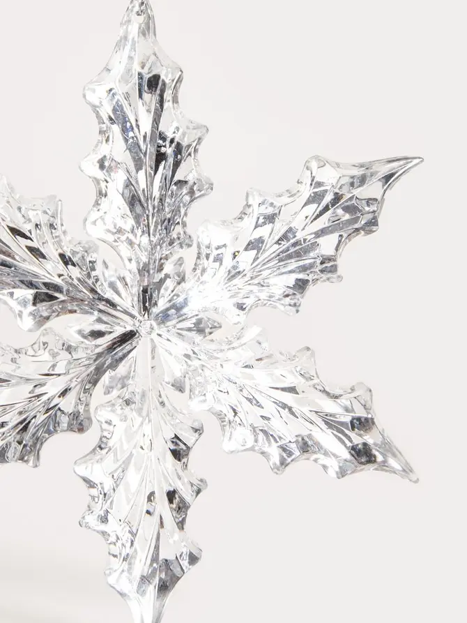 Zawieszka ASTRE śnieżynka z ostrokrzewu srebrna 12,5 cm