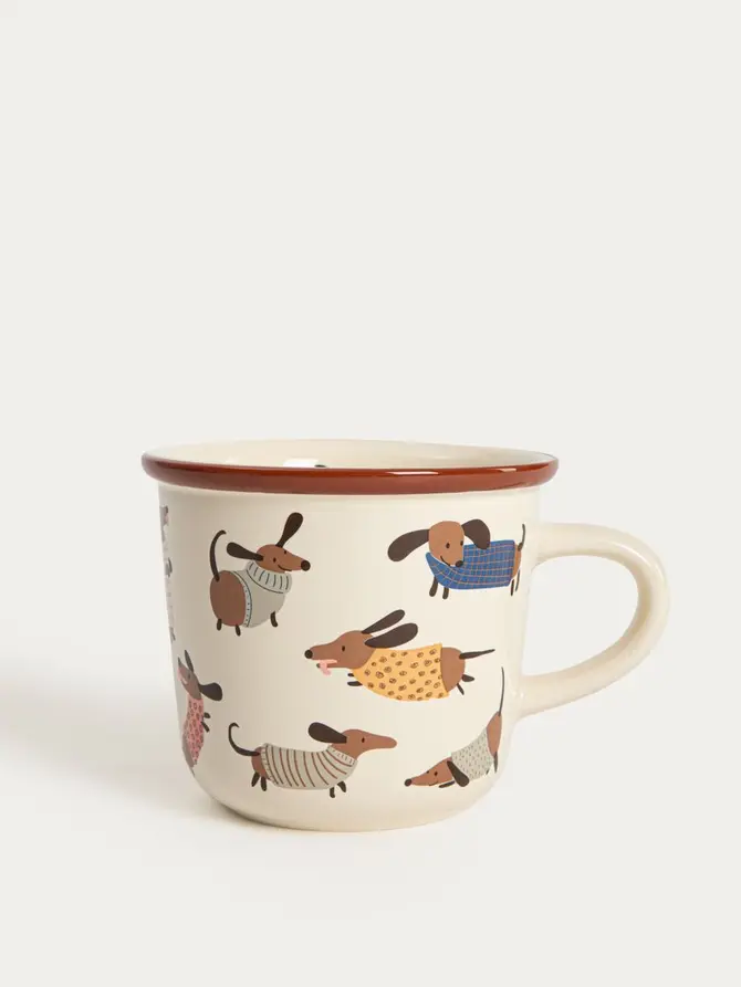 Kubek BOOP porcelanowy w jamniki w sweterku 0,3 l
