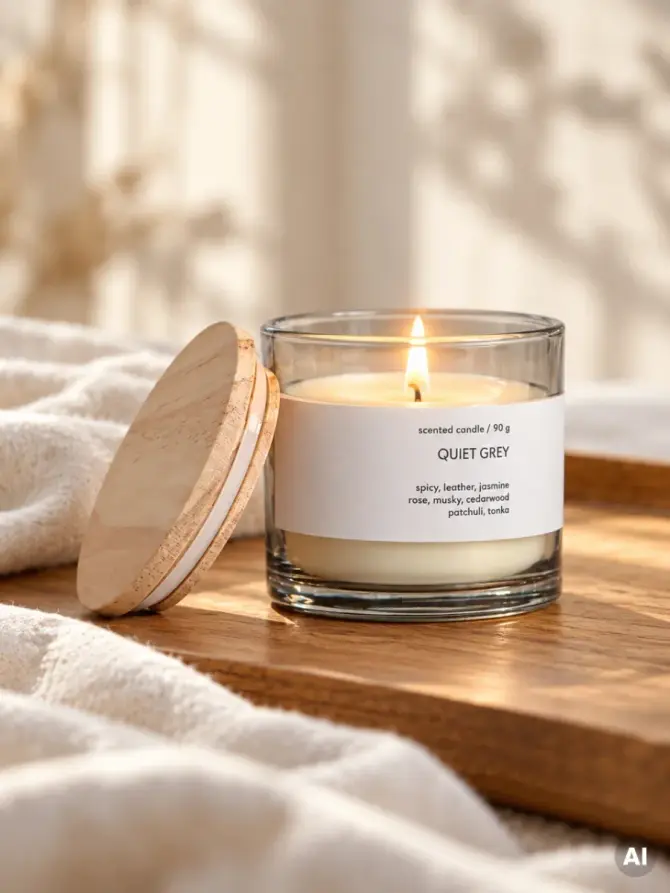 Świeca zapachowa ESSENTIAL Quiet Grey 90 g
