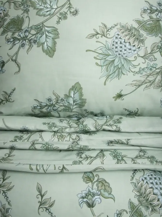 Pościel FLORAL PAISLEY bawełniana w niebieskie kwiaty 160x200 + 2*70x80 cm