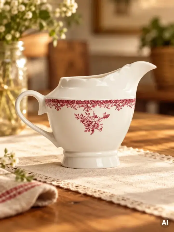 Mlecznik LOURRY porcelanowy czerwony 0,25 l