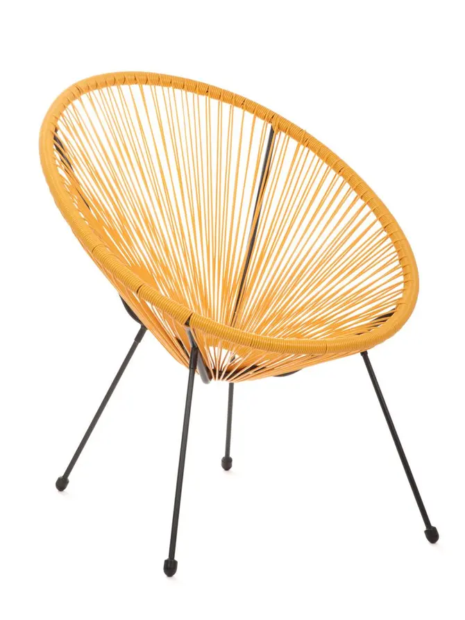 Fotel ACAPULCO z okrągłej linki technorattan musztardowy 72x79x85 cm