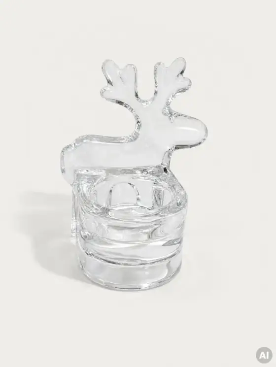 Świecznik GLASSI jelonek szklany 8,6x7,2x9,5 cm