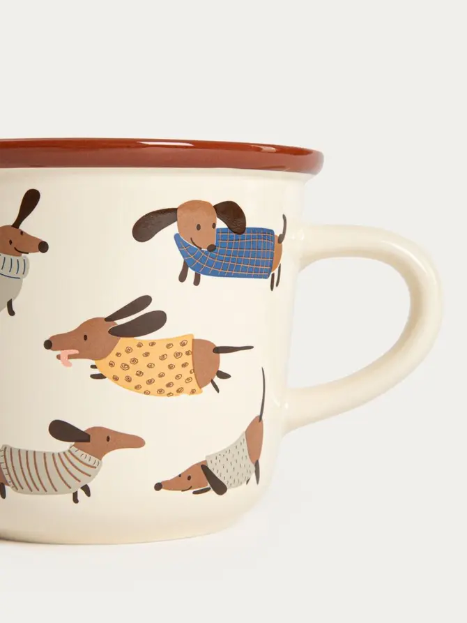 Kubek BOOP porcelanowy w jamniki w sweterku 0,3 l