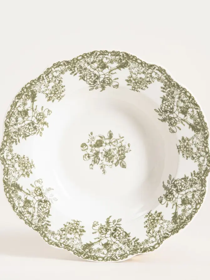 Talerz LOURRY porcelanowy głęboki zielony 22 cm