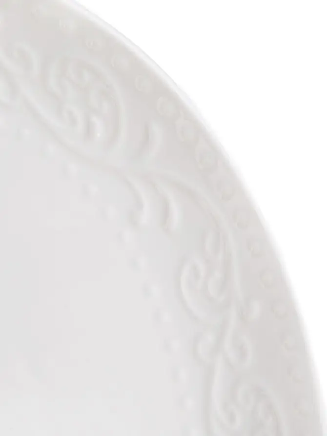 Półmisek SYLIA porcelanowy owalny biały z ornamentem 25x34 cm