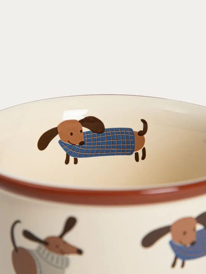 Kubek BOOP porcelanowy w jamniki w sweterku 0,3 l