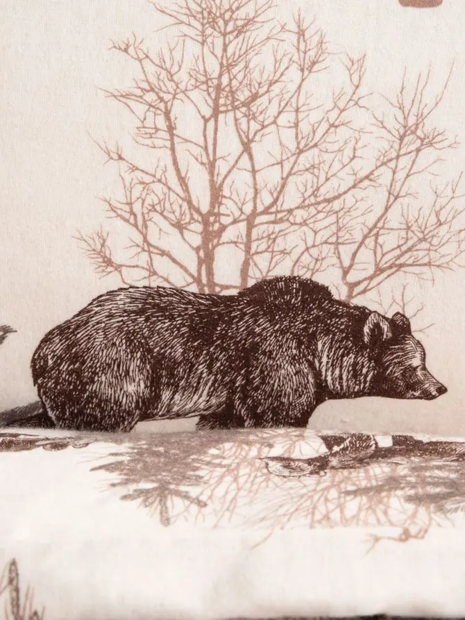 Pościel URSO flanelowa w niedźwiedzie 160x200 + 2*70x80 cm