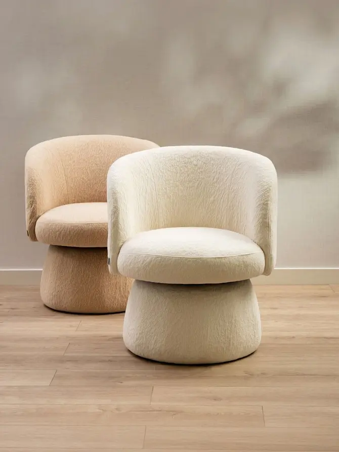 Fotel CONFORT obrotowy ecru 70x75,5x80 cm