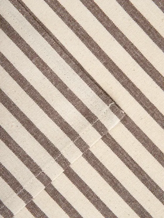 Maty stołowe DAVIO bawełniane w paski brązowe z falbaną, zestaw 2 szt. 2*30x45cm