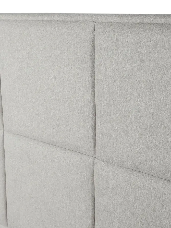 Łóżko ze stelażem ASTER w tkaninie jasnoszare 140x200 cm