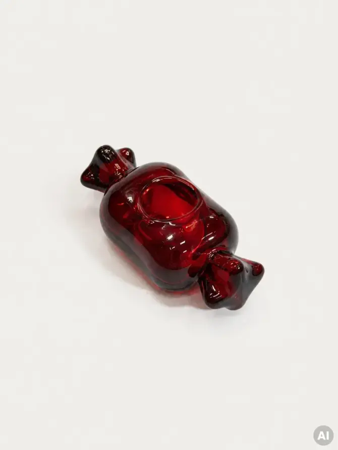 Zestaw świeczników GLASSI szklane cukierki 10x4,5x3,8 cm 2 szt.